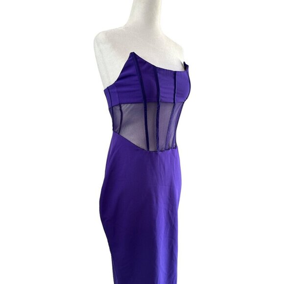 retrofete Corset Dress in Purple Small New Womens Celebrity Maxi Gown - Picture 8 of 14
